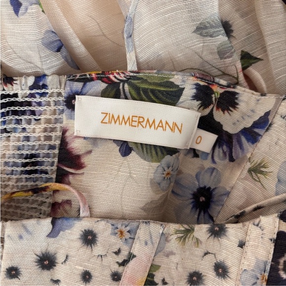 Zimmermann Floral Midi Dress - Purple and Cream - Picture 7 of 8